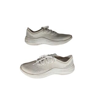 Crocs LiteRide 360 Pacer Sneakers W8 White Breathable Comfort Walking Shoes